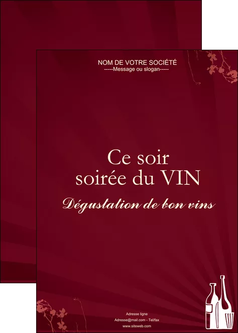realiser affiche vin commerce et producteur vin bouteille de vin verres de vin MIFCH20355