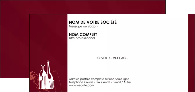 impression carte de correspondance vin commerce et producteur vin bouteille de vin verres de vin MLGI20371