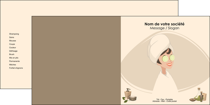 realiser depliant 2 volets  4 pages  institut de beaute beaute esthetique salon de beaute MLGI20637