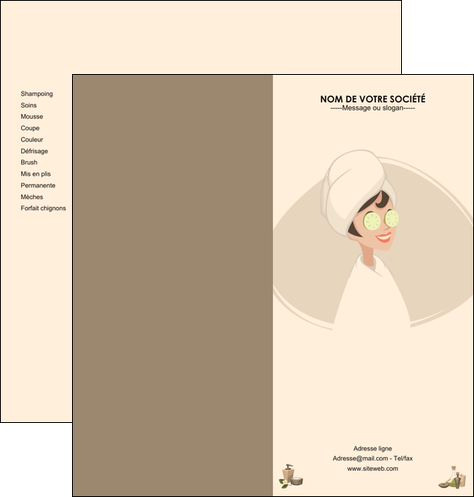 impression depliant 2 volets  4 pages  institut de beaute beaute esthetique salon de beaute MLGI20647