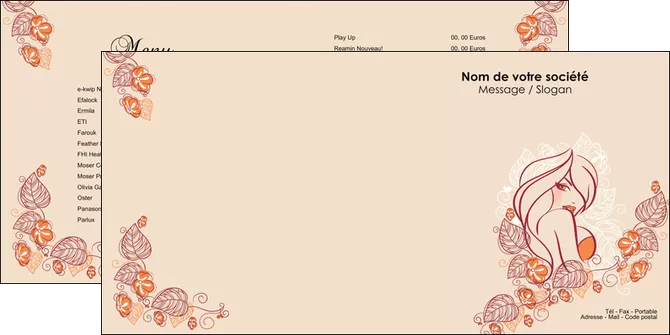 imprimerie depliant 2 volets  4 pages  institut de beaute beaute cheveux salon de coiffure MLGI20655