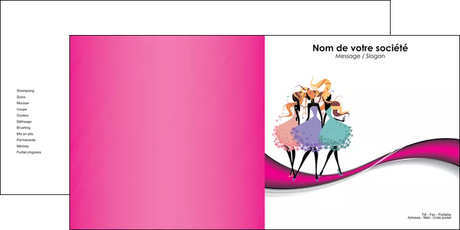 maquette en ligne a personnaliser depliant 2 volets  4 pages  institut de beaute robe salon de mode boutique de mode MLGI22031