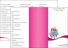 personnaliser maquette depliant 3 volets  6 pages  institut de beaute robe salon de mode boutique de mode MLGI22047
