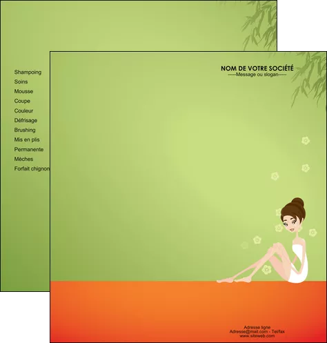 imprimerie depliant 2 volets  4 pages  centre esthetique  beaute soins centre de beaute MIFLU22051