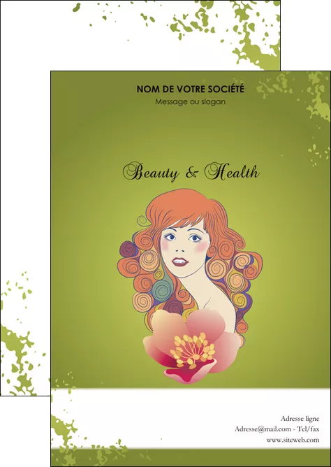 maquette en ligne a personnaliser flyers centre esthetique  beaute coiffure soin MLGI22425