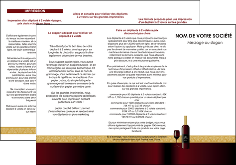 cree depliant 3 volets  6 pages  vin commerce et producteur vin vignoble bouteille de vin MIFCH23259