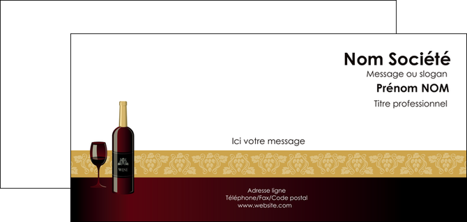 personnaliser maquette carte de correspondance vin commerce et producteur vin vignoble bouteille de vin MFLUOO23265