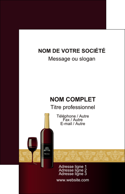 creation graphique en ligne carte de visite vin commerce et producteur vin vignoble bouteille de vin MIDBE23279