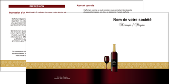 creation graphique en ligne depliant 2 volets  4 pages  vin commerce et producteur vin vignoble bouteille de vin MIDLU23281