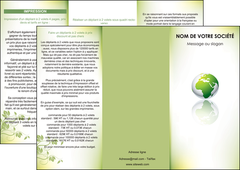 cree depliant 3 volets  6 pages  paysage nature nature verte ecologie MIDLU23535