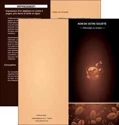 personnaliser modele de depliant 2 volets  4 pages  bar et cafe et pub cafe cafe noir cafe delices MLGI23599