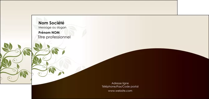 faire modele a imprimer carte de correspondance fleuriste et jardinage feuilles feuilles vertes nature MIFCH23617