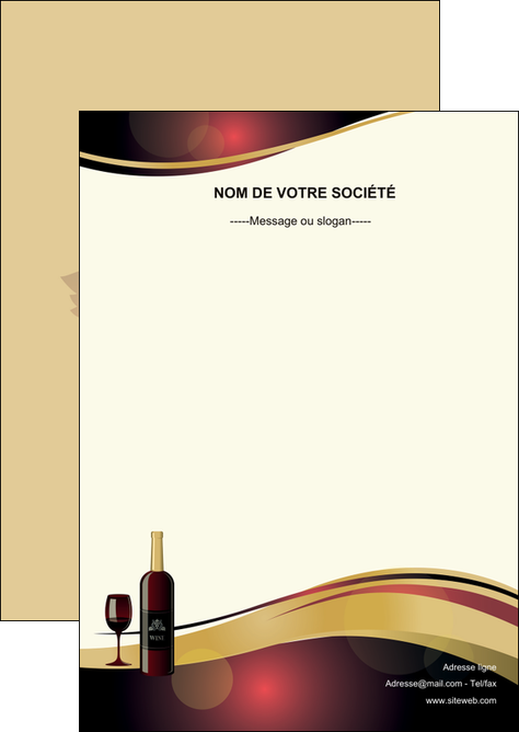 modele flyers vin commerce et producteur vin vignoble bouteille de vin MIDLU24287