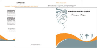 modele depliant 2 volets  4 pages  institut de beaute coiffure beaute salon de coiffure MLGI24455