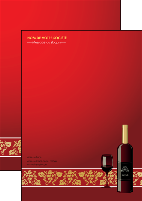 exemple flyers vin commerce et producteur vin vignoble bouteille de vin MIFBE25247