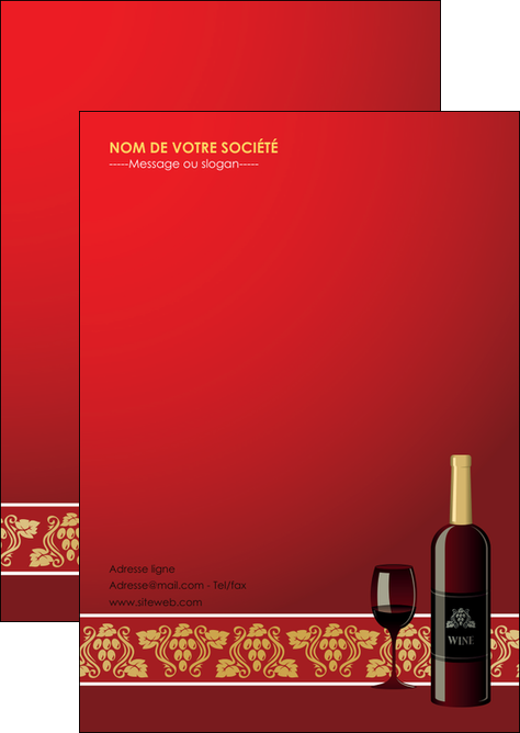 impression flyers vin commerce et producteur vin vignoble bouteille de vin MIFBE25259