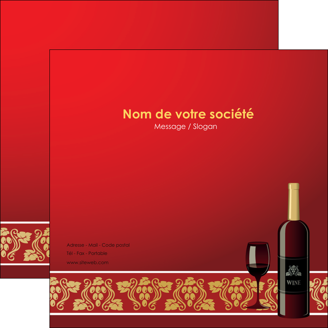 personnaliser modele de flyers vin commerce et producteur vin vignoble bouteille de vin MIFBE25267