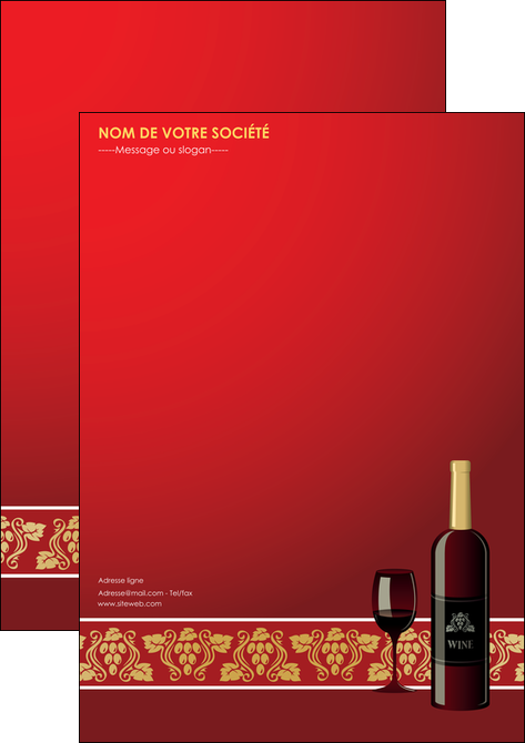 personnaliser maquette affiche vin commerce et producteur vin vignoble bouteille de vin MLIP25269