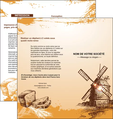 personnaliser modele de depliant 2 volets  4 pages  bar et cafe et pub boulangerie boulange boulanger MIFCH25437