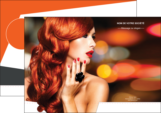 personnaliser maquette pochette a rabat centre esthetique  coiffure coiffeur coiffeuse MFLUOO25503