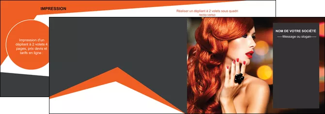personnaliser modele de depliant 2 volets  4 pages  centre esthetique  coiffure coiffeur coiffeuse MIFLU25695