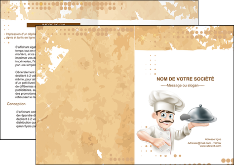 imprimer depliant 2 volets  4 pages  boulangerie restaurant restauration restaurateur MIDCH25809
