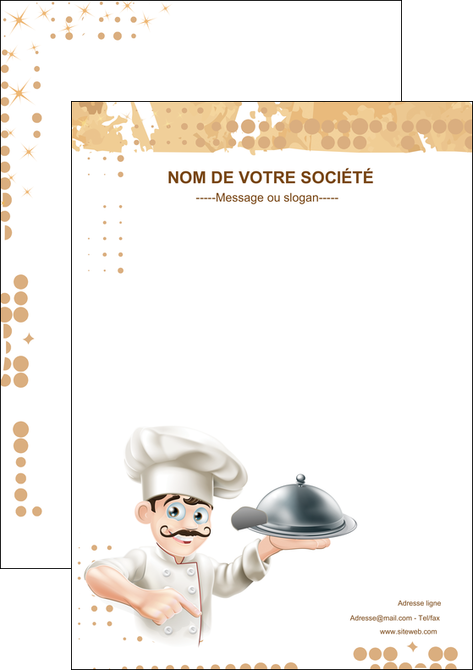 maquette en ligne a personnaliser affiche boulangerie restaurant restauration restaurateur MID25823