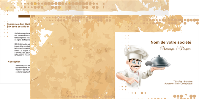 personnaliser maquette depliant 2 volets  4 pages  boulangerie restaurant restauration restaurateur MIFCH25825
