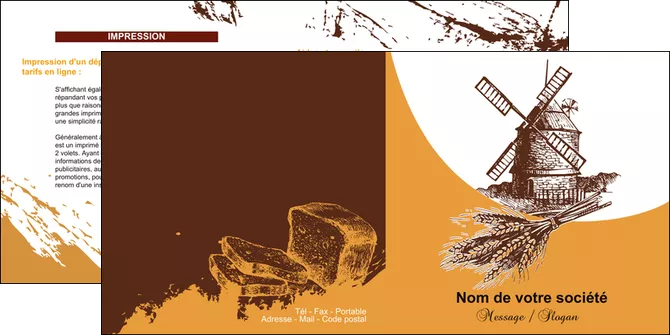 personnaliser modele de depliant 2 volets  4 pages  boulangerie boulanger boulange MIFBE25871