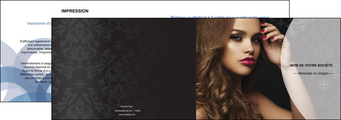 imprimer depliant 2 volets  4 pages  cosmetique coiffure salon salon de coiffure MIF26085