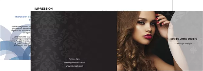 faire depliant 2 volets  4 pages  cosmetique coiffure salon salon de coiffure MIFBE26087