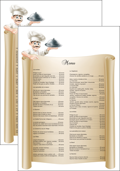 exemple affiche metiers de la cuisine menu restaurant restaurant francais MFLUOO26151