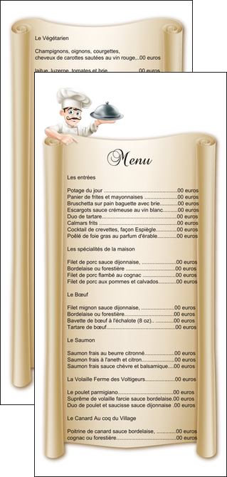 cree flyers metiers de la cuisine menu restaurant restaurant francais MIDCH26153