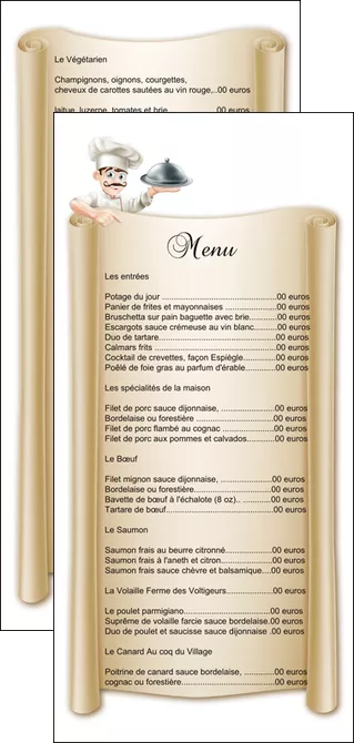cree flyers metiers de la cuisine menu restaurant restaurant francais MLIGLU26153