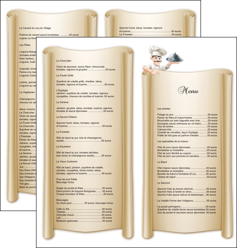 creer modele en ligne depliant 2 volets  4 pages  metiers de la cuisine menu restaurant restaurant francais MIDLU26171