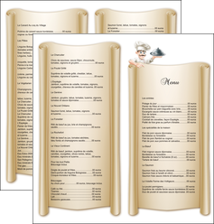 creer modele en ligne depliant 2 volets  4 pages  metiers de la cuisine menu restaurant restaurant francais MFLUOO26171