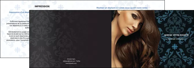 maquette en ligne a personnaliser depliant 2 volets  4 pages  centre esthetique  coiffure salon de coiffure beaute MLGI26301