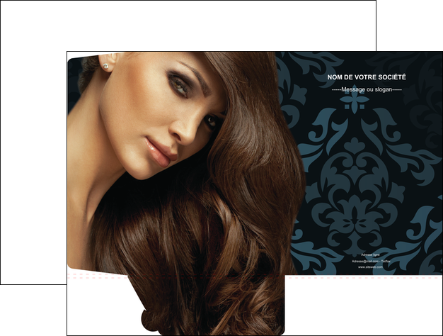 personnaliser maquette pochette a rabat centre esthetique  coiffure salon de coiffure beaute MLIG26305
