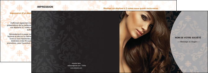 creation graphique en ligne depliant 2 volets  4 pages  centre esthetique  coiffure coiffeur coiffeuse MIS26323