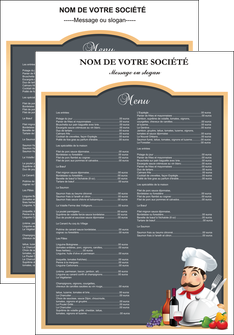 modele en ligne affiche metiers de la cuisine menu restaurant restaurant francais MLGI26407