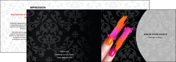 maquette en ligne a personnaliser depliant 2 volets  4 pages  cosmetique beaute ongles beaute des ongles MIF26523