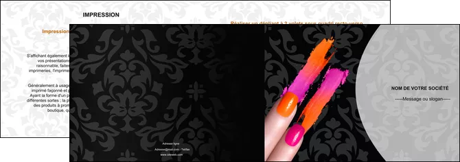 exemple depliant 2 volets  4 pages  cosmetique beaute ongles beaute des ongles MLGI26525