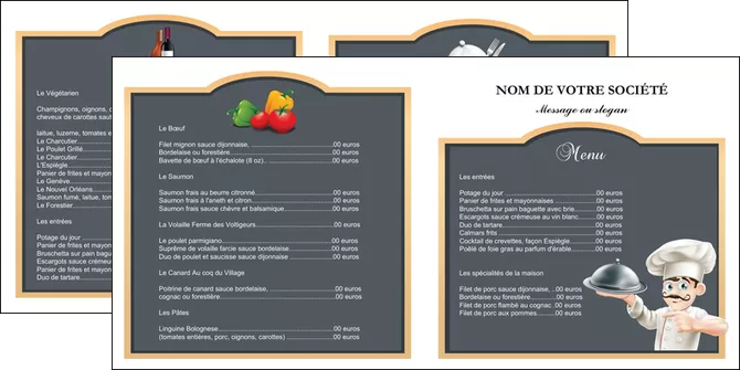 maquette en ligne a personnaliser depliant 2 volets  4 pages  metiers de la cuisine c MIFBE26555