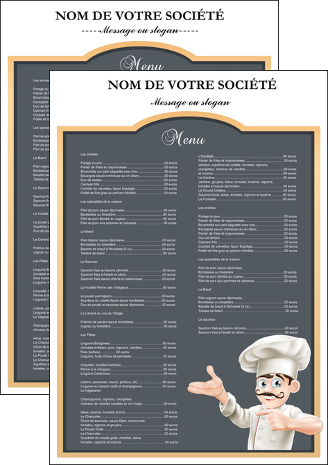 imprimerie affiche metiers de la cuisine menu restaurant restaurant francais MMIF26621