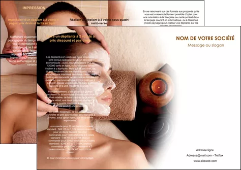 imprimerie depliant 3 volets  6 pages  centre esthetique  masque masque du visage soin du visage MLGI26841