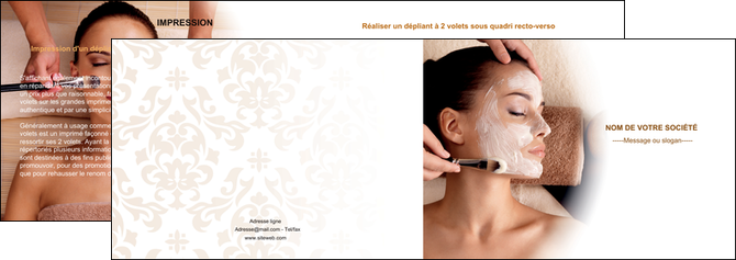 modele en ligne depliant 2 volets  4 pages  centre esthetique  masque masque du visage soin du visage MID26855