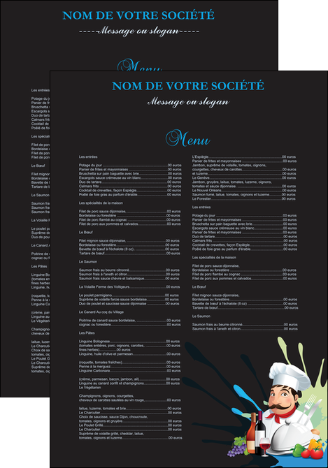 cree affiche metiers de la cuisine menu restaurant restaurant francais MIDLU26867
