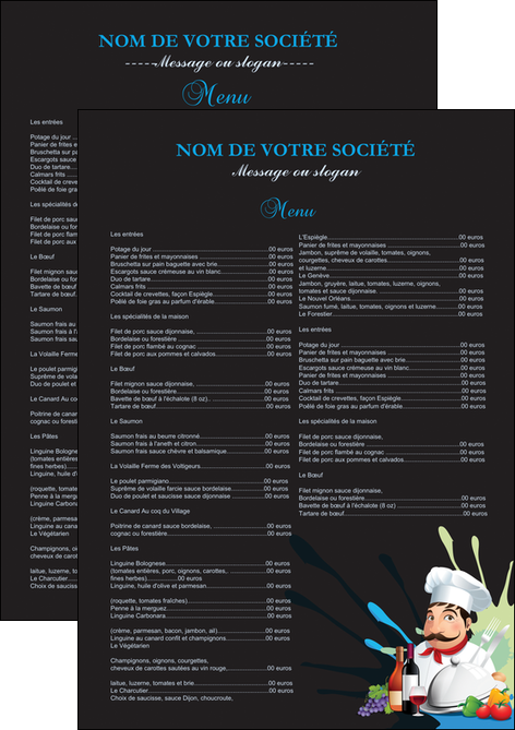 creer modele en ligne flyers metiers de la cuisine menu restaurant restaurant francais MIFBE26871