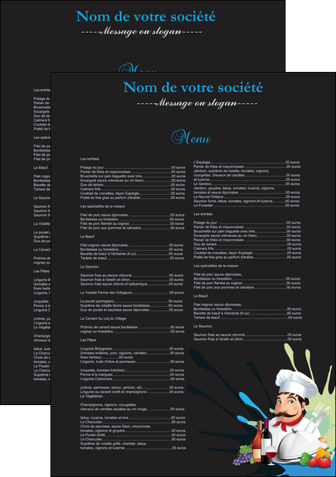 faire affiche metiers de la cuisine menu restaurant restaurant francais MMIF26879