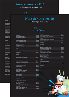 personnaliser maquette affiche metiers de la cuisine menu restaurant restaurant francais MIDCH26881